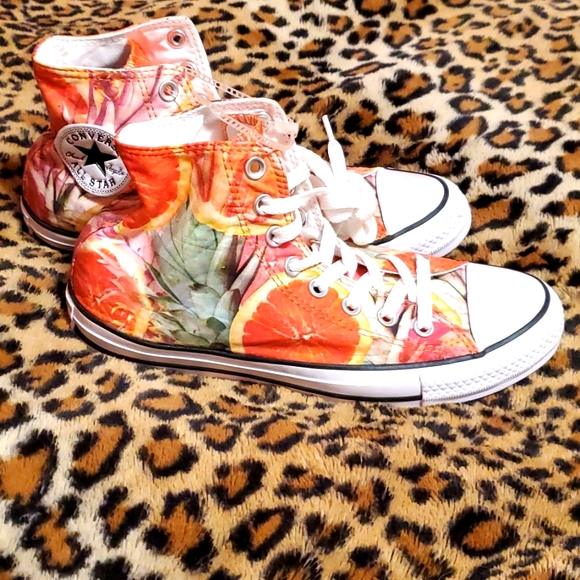 Converse Shoes - NWOT Converse Chuck Taylor All Star 154458C Grapefruit Print Hi Top M6.5/W8.5